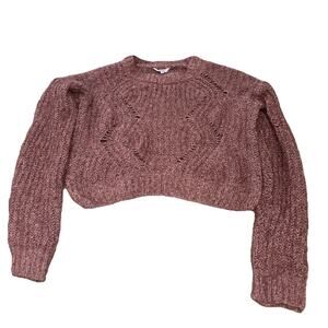 Candy Couture Womens Size XL Mauve Cropped Sweater Cozy